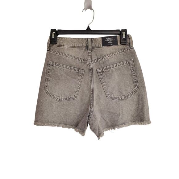 NEW NWT Women's Divided H&M Light Grey Distressed High Waist Mom Shorts | Size 2 - Picture 2 of 8